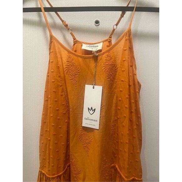 Talisman Isobel Midi Dress in Desert Sun Burnt Orange  Wine tasting Dress S NWT - Picture 5 of 6